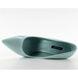 Tacones altos barnizados lisos E396 L. Azul 5