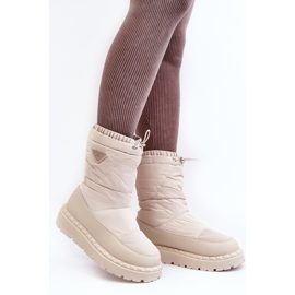 Botas de Nieve Mujer Suela Gruesa Lureta Beige Claro 6