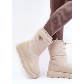 Botas de Nieve Mujer Suela Gruesa Lureta Beige Claro 7