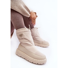 Botas de Nieve Mujer Suela Gruesa Lureta Beige Claro 2