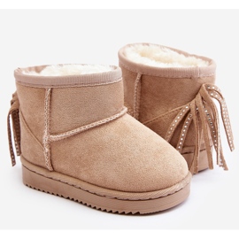 Botas de nieve aislantes con flecos para niño, beige Mikyla 7