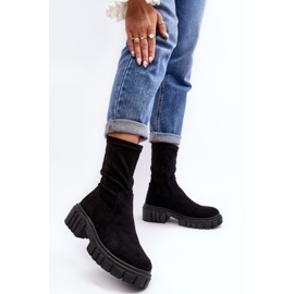 Botas sin cordones Workers con tacón plano Negro Divella 2