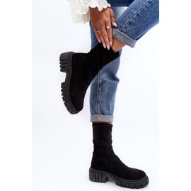Botas sin cordones Workers con tacón plano Negro Divella 3