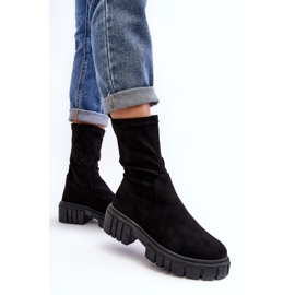Botas sin cordones Workers con tacón plano Negro Divella 4