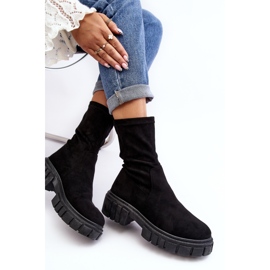 Botas sin cordones Workers con tacón plano Negro Divella 6