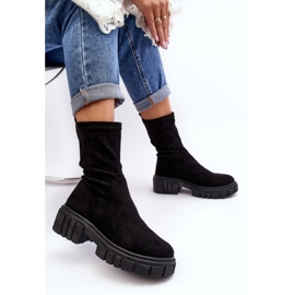 Botas sin cordones Workers con tacón plano Negro Divella 7