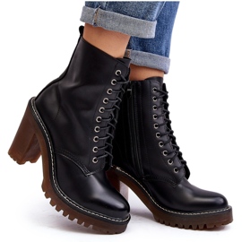 Botines con cordones para mujer Arove negro 9