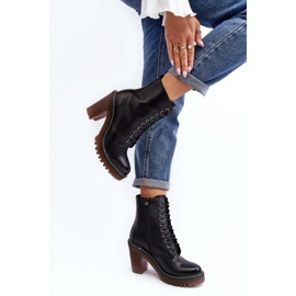 Botines con cordones para mujer Arove negro 5