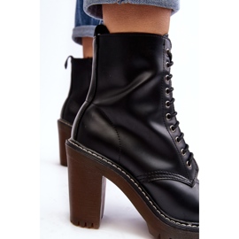 Botines con cordones para mujer Arove negro 7