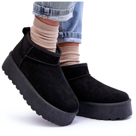 Botas de nieve con plataforma de ante para mujer negro Ninala 10