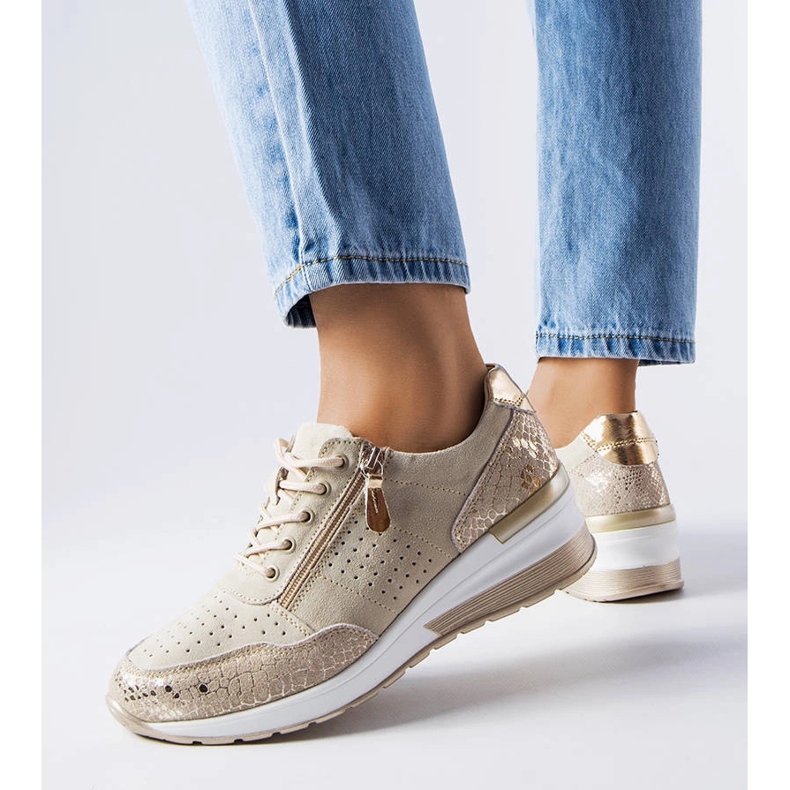 Zapato Jazzar piel calada beige 1