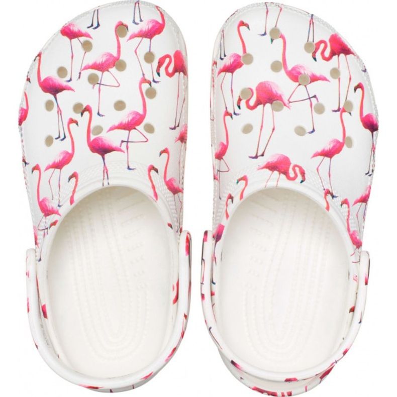 Zuecos infantiles Crocs Classic Party Kids blanco y rosa 207826 1CW 2