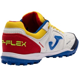Zapatillas de fútbol Joma Top Flex 2216 Turf blanco y rojo 4