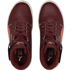 Zapatos para niños Puma Carina 2.0 Mid Wtr Jr burdeos 387380 02 rojo 2
