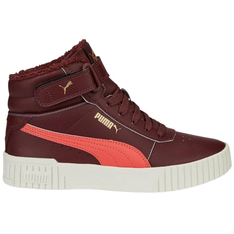 Zapatos para niños Puma Carina 2.0 Mid Wtr Jr burdeos 387380 02 rojo 1