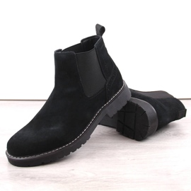 Botas Chelsea de piel ante para hombre, sin cordones negras Filippo MBT5003 negro 3