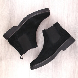 Botas Chelsea de piel ante para hombre, sin cordones negras Filippo MBT5003 negro 4