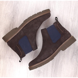 Botas Chelsea de piel ante para hombre, sin cordones marrón Filippo MBT5003 4