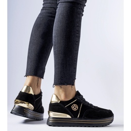 Zapatillas negras y doradas con plataforma Elliott. negro 2