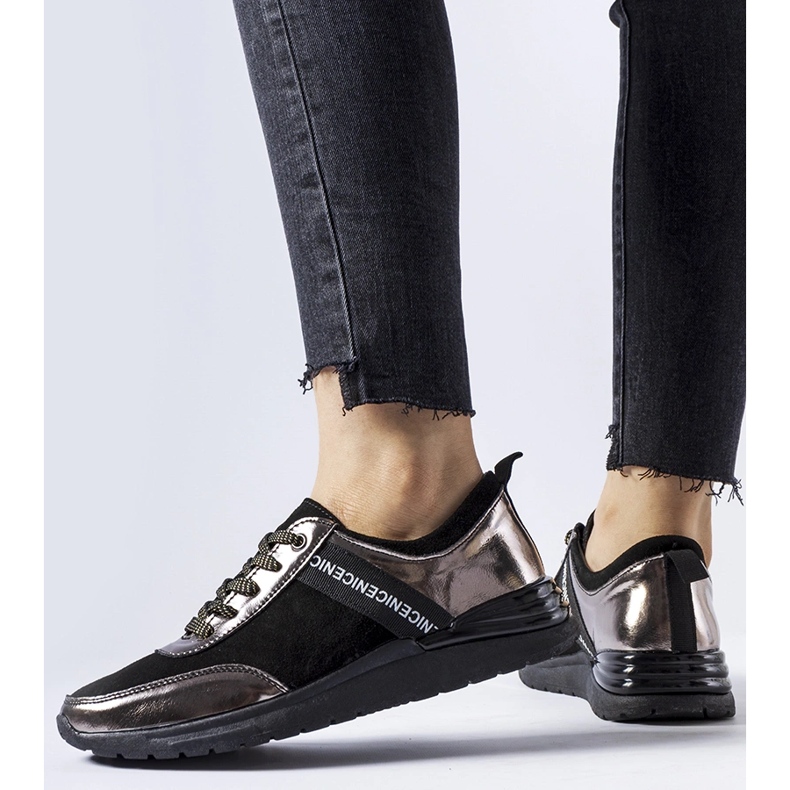 Zapatillas de cuero negras y grises de Castelfidardo negro 1