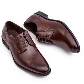 Zapatos de piel para hombre Harene marrón oscuro 4