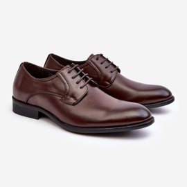 Zapatos de piel para hombre Harene marrón oscuro 1