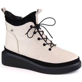Filippo W PAW482 botas de plataforma de piel con aislamiento beige blanco 1