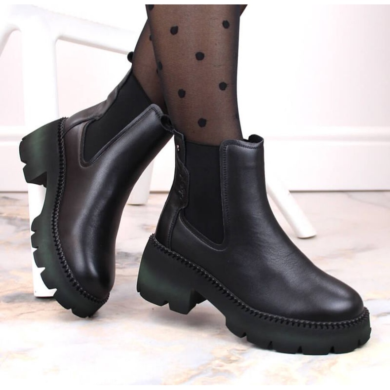 Filippo W PAW484 botines Chelsea con aislamiento de cuero negro 2