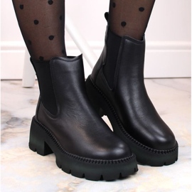 Filippo W PAW484 botines Chelsea con aislamiento de cuero negro 4