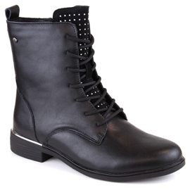 Botas de piel con circonitas, aisladas de Filippo W PAW486, negro 1