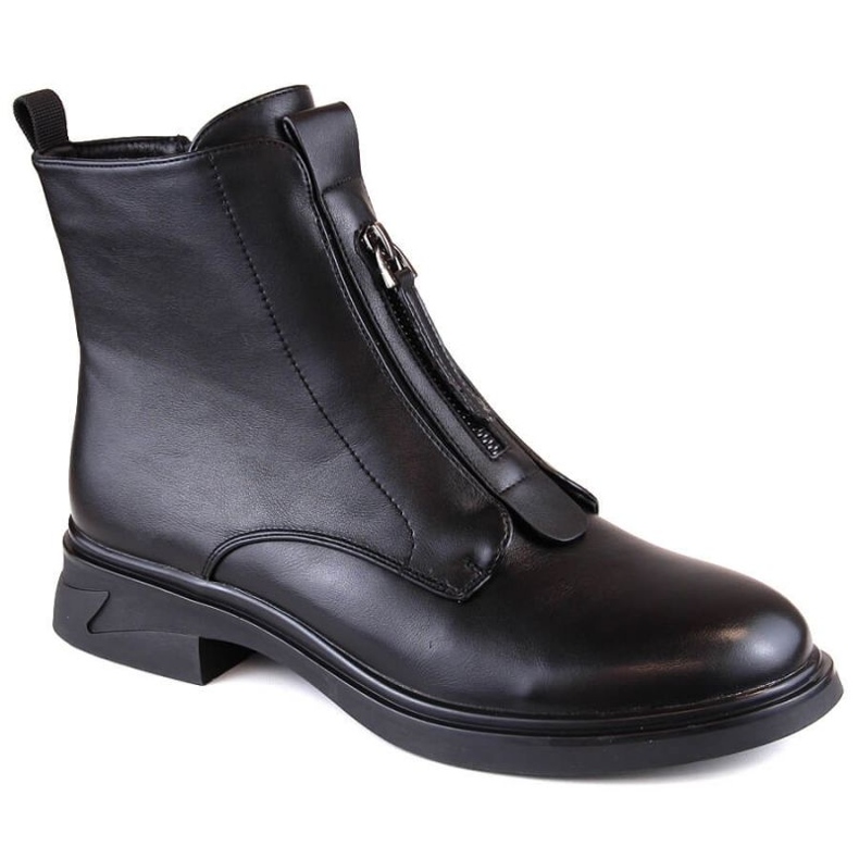 Botines aislantes de tacón plano con cremallera, Filippo W PAW494, negro 1