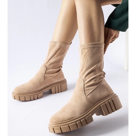 Botines slip-on Montefusco beige ante ecológico 1