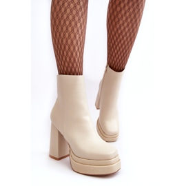 Sweet Shoes Botines de Mujer con Tacón Alto y Plataforma, Beige Claro Sandstra 3