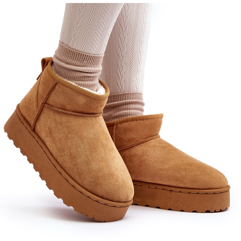 Botas de nieve con plataforma para mujer aisladas con pelo Camel Xamella marrón 4 Botas de nieve con plataforma para mujer aisladas con pelo Camel Xamella marrón 4