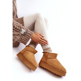 Botas de nieve con plataforma para mujer aisladas con pelo Camel Xamella marrón 3 Botas de nieve con plataforma para mujer aisladas con pelo Camel Xamella marrón 3