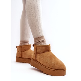 Botas de nieve con plataforma para mujer aisladas con pelo Camel Xamella marrón 1
