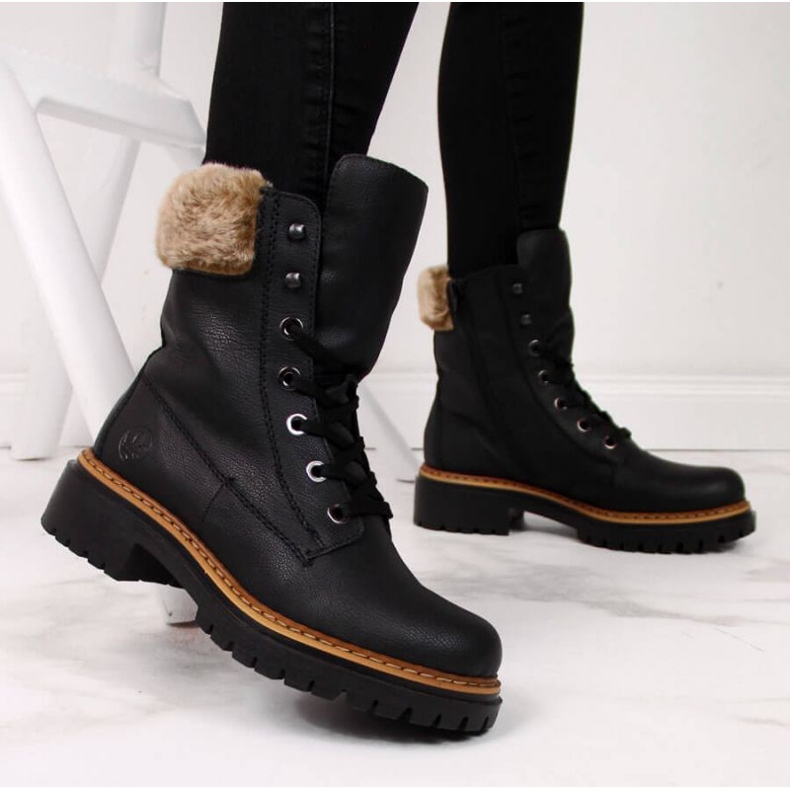 Botas Rieker con piel W 72630 R484 negro 2