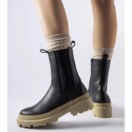 Botas Georgette negras con suela verde oliva negro 2
