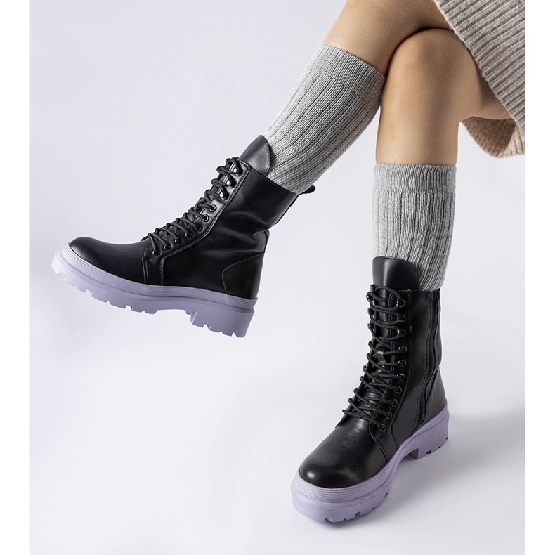 Zapatillas negras con suela Quennie de colores. negro 1 Zapatillas negras con suela Quennie de colores. negro 1