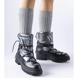 Botas de nieve Eagleville negras y grises con puño 1