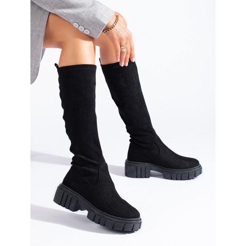 Botas sin cordones Shelovet de ante negro 1