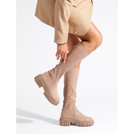 Botas slip-on de ante beige de Shelovet 1