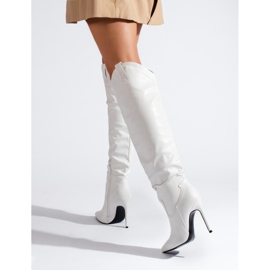 Botas de mujer Shelovet de tacón en color blanco 1 Botas de mujer Shelovet de tacón en color blanco 1