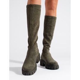 Botas sin cordones Shelovet de ante verde oscuro 2
