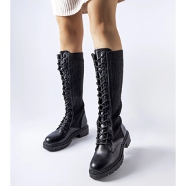 Botas calcetín negras con pedrería Pierina negro 1