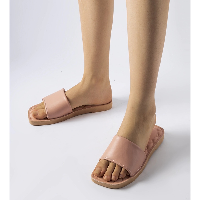 Chanclas Chatigny de goma rosa blanco 1