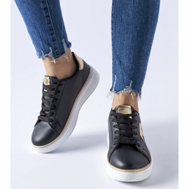 Deportivas Fraggle negras y doradas negro 1 Deportivas Fraggle negras y doradas negro 1