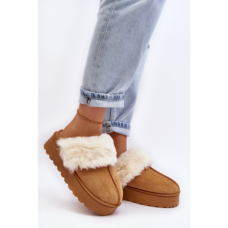 Botas de nieve para mujer con plataforma Phiniopis camel marrón 2