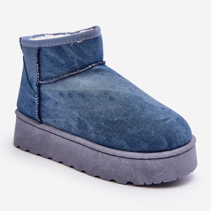 Botas de nieve de mujer Margella azul con plataforma con purpurina 1