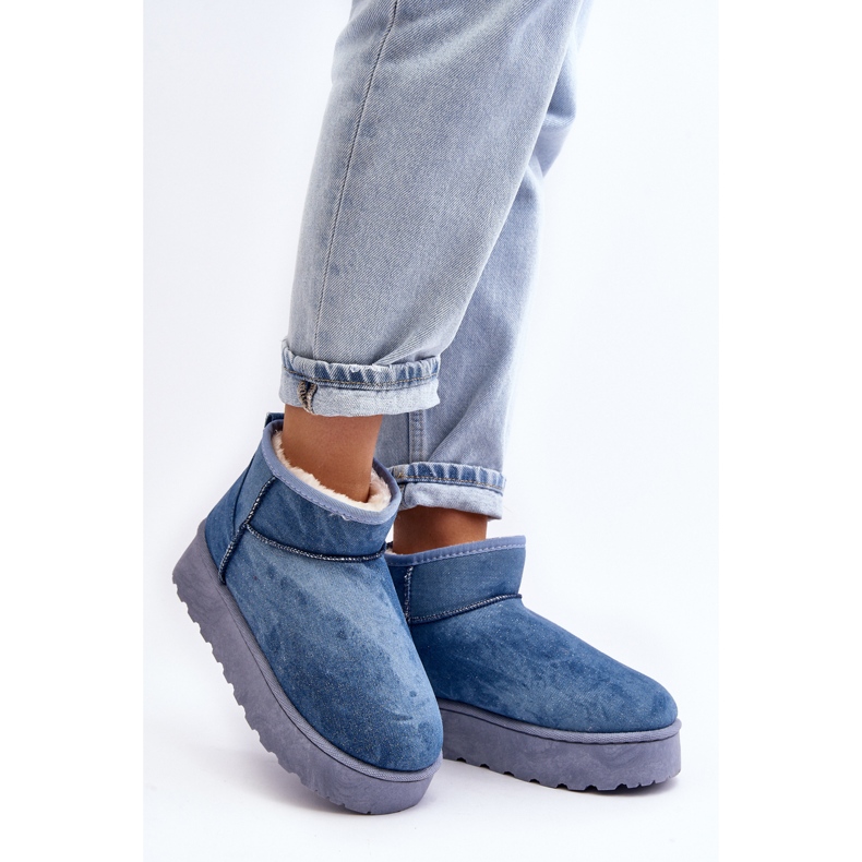 Botas de nieve de mujer Margella azul con plataforma con purpurina 2